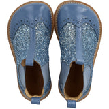 Angulus Blue Daisy/Blue Ice/Blue Elastic Chelsea Støvler Med Glitter Og Brogues Detaljer