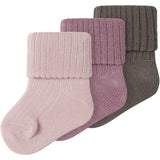 Name It Lilas Lotus + Brown Lentil Nbfnobba 3-Pakning Strømper
