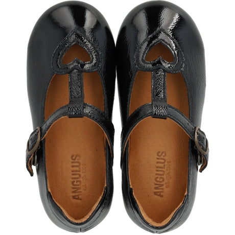 Angulus Black T-Bar Ballerinasko Med Cut-Out Hjerte