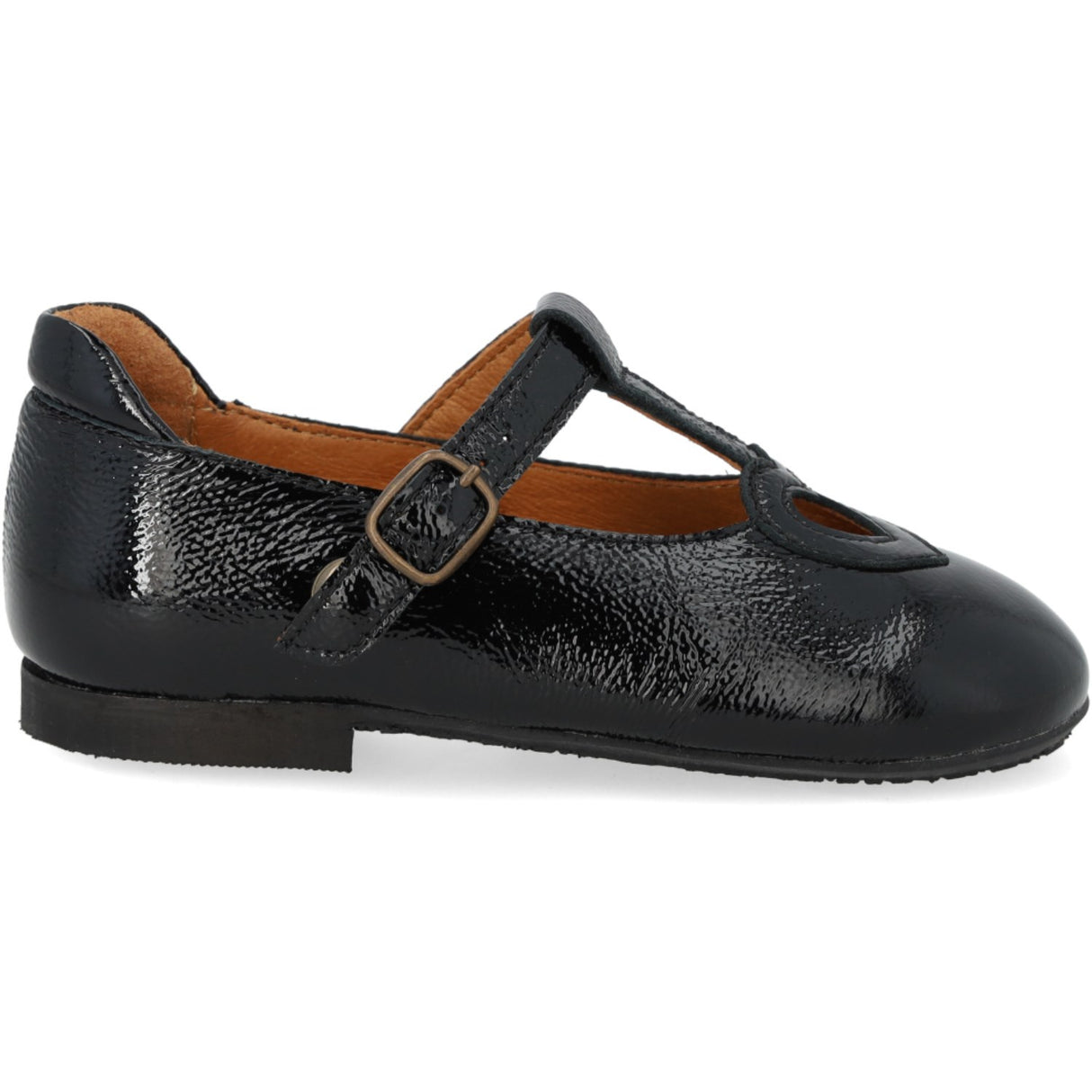 Angulus Black T-Bar Ballerinasko Med Cut-Out Hjerte