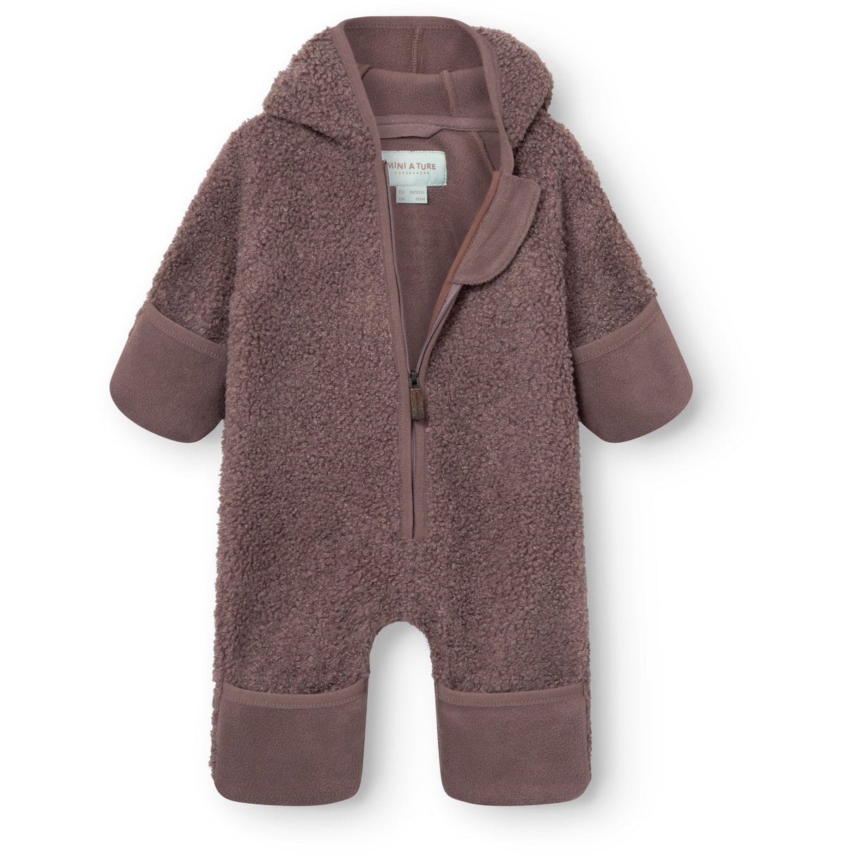Mini A Ture Peppercorn Plum Matadel Teddyfleece Jumpsuit. Grs