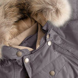 Mini A Ture Plum Kitten Matwisti Fleece Lined Flydress Fur. Grs