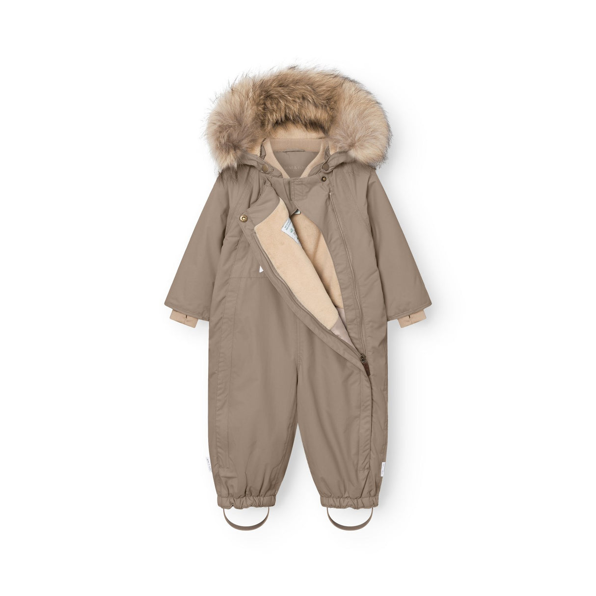 Mini A Ture Grey Brown Matwisti Fleece Lined Flydress Fur. Grs