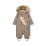 Mini A Ture Grey Brown Matwisti Fleece Lined Flydress Fur. Grs