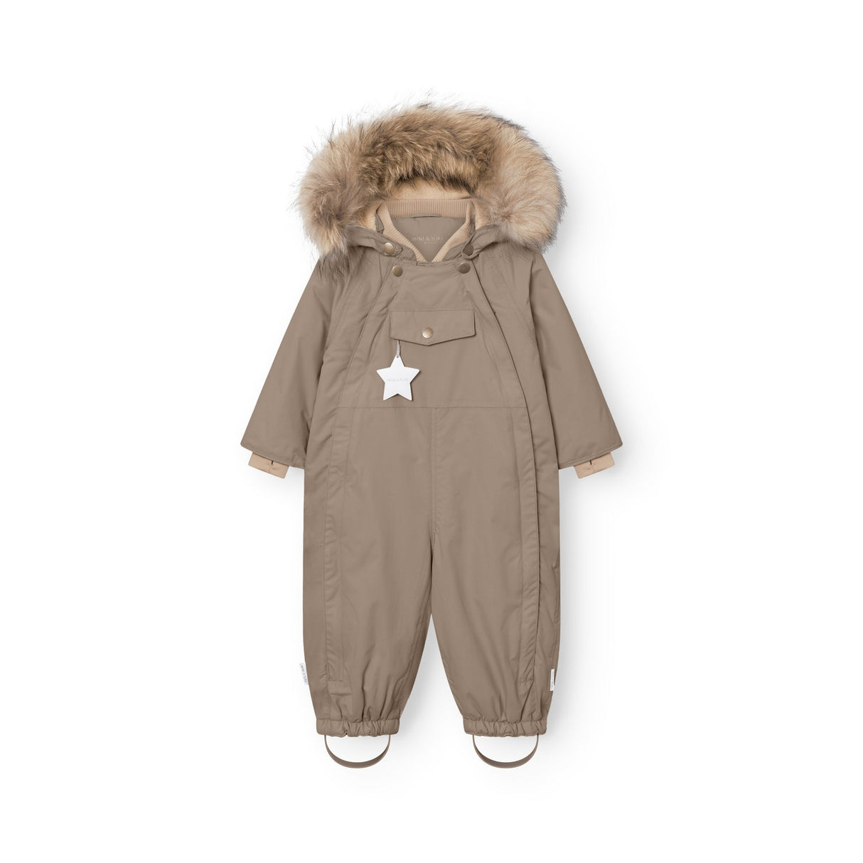 Mini A Ture Grey Brown Matwisti Fleece Lined Flydress Fur. Grs