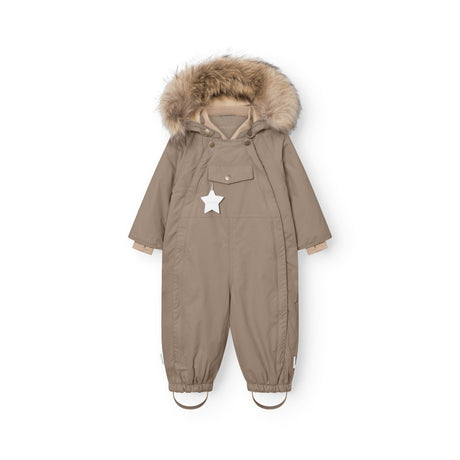 Mini A Ture Grey Brown Matwisti Fleece Lined Flydress Fur. Grs