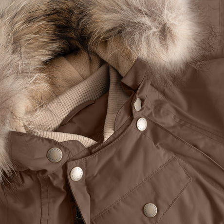 Mini A Ture Chestnut Brown Matwisti Fleece Lined Flydress Fur. Grs