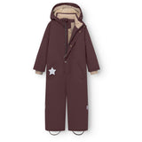 Mini A Ture Fudge Aubergine Matwanni Fleece Lined Snowsuit. Grs