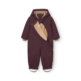 Mini A Ture Fudge Aubergine Matwisti Fleece Lined Snowsuit. Grs