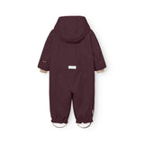 Mini A Ture Fudge Aubergine Matwisti Fleece Lined Snowsuit. Grs