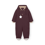 Mini A Ture Fudge Aubergine Matwisti Fleece Lined Snowsuit. Grs