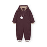 Mini A Ture Fudge Aubergine Matwisti Fleece Lined Snowsuit. Grs