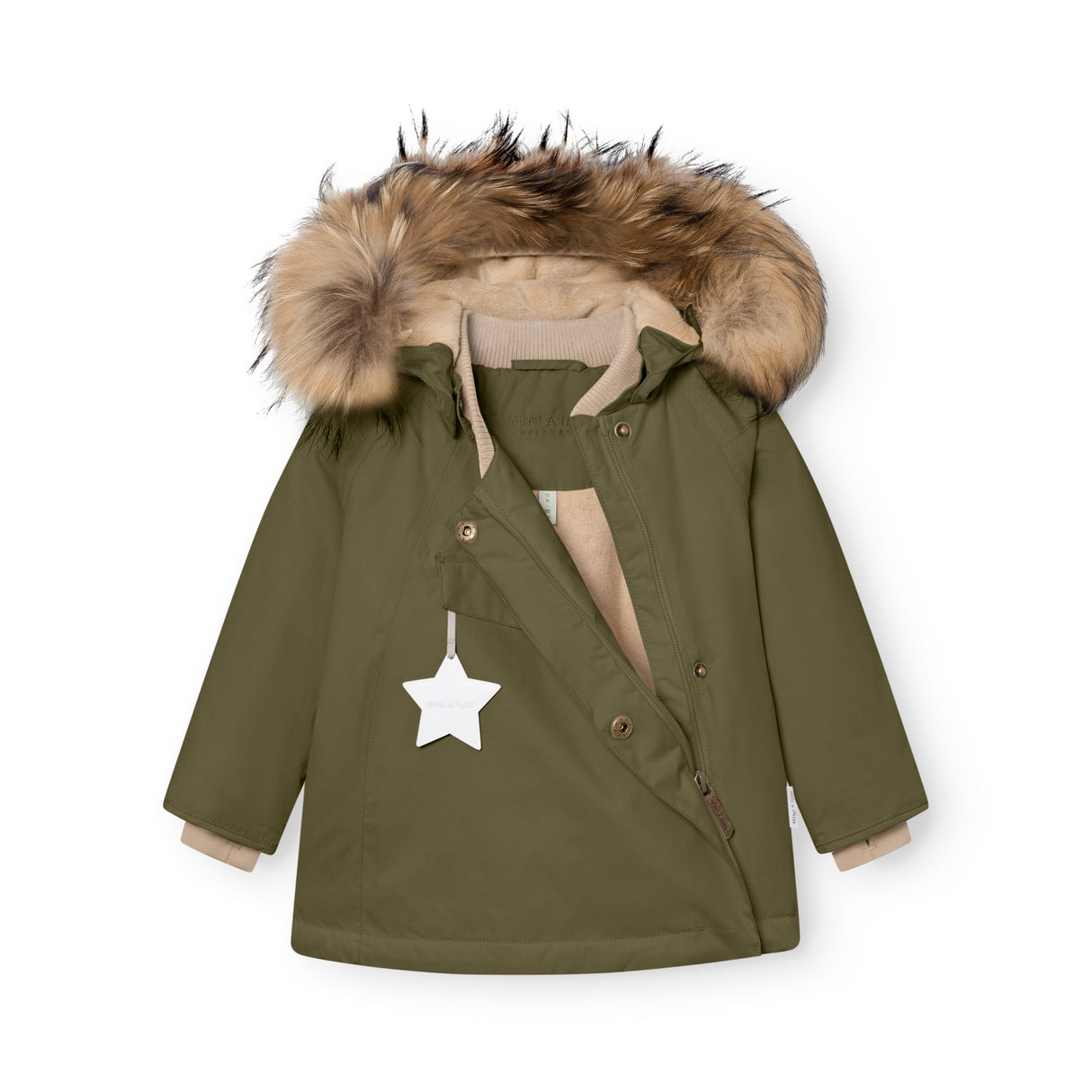 Mini A Ture Kalamata Green Matwang Fleece Lined Winter Jakke Fur. Grs