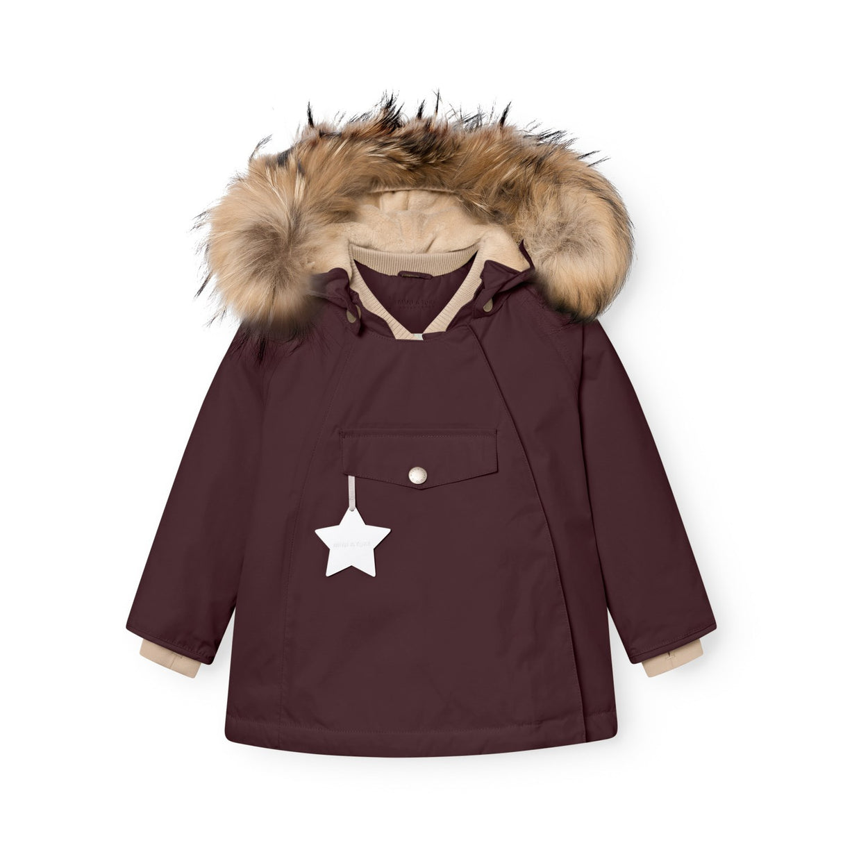 Mini A Ture Fudge Aubergine Matwang Fleece Lined Winter Jakke Fur. Grs