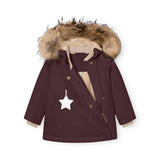 Mini A Ture Fudge Aubergine Matwang Fleece Lined Winter Jakke Fur. Grs