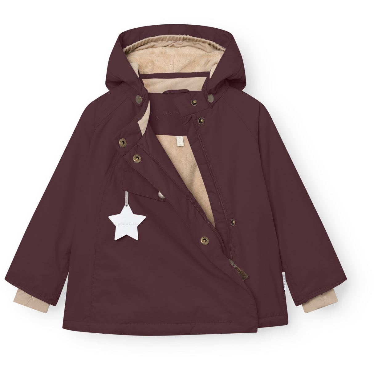 Mini A Ture Fudge Aubergine Matwang Fleece Lined Winter Jacket. Grs