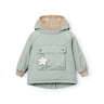 Mini A Ture Slate Gray Matbabywen Fleece Lined Winter Anorak. Grs