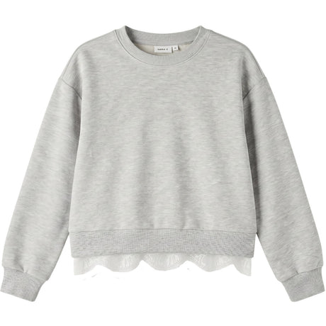 Name It Light Grey Melange Nkfrolinea Ls Nreg Swe Bru