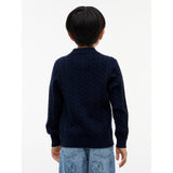 Tommy Hilfiger Dark Blue-Blue Bomull Cable Polo Sweater