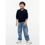 Tommy Hilfiger Dark Blue-Blue Bomull Cable Polo Sweater