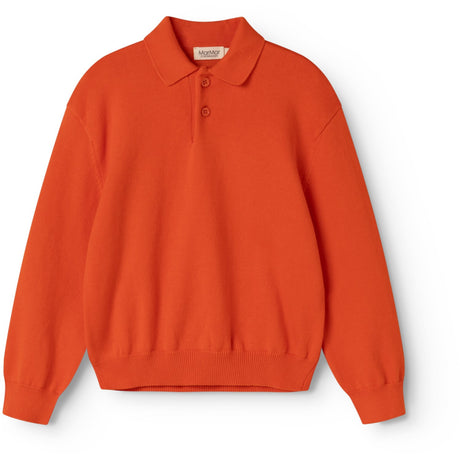MarMar Cotton Knit Plain Grapefruit Teno Polo Strikket Bluse