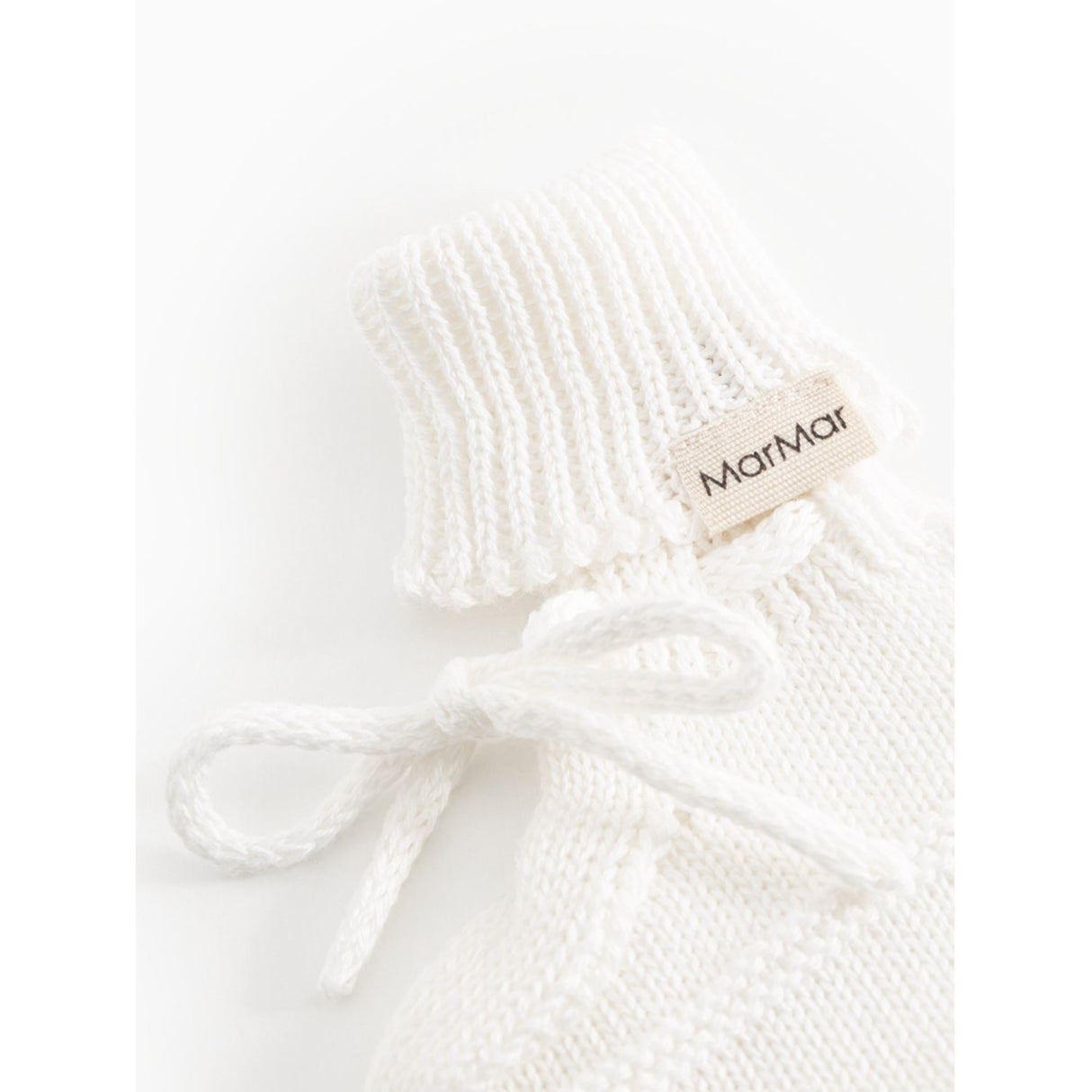 MarMar Modal Mix Links-Links Gentle White Abootie Strikket Booties