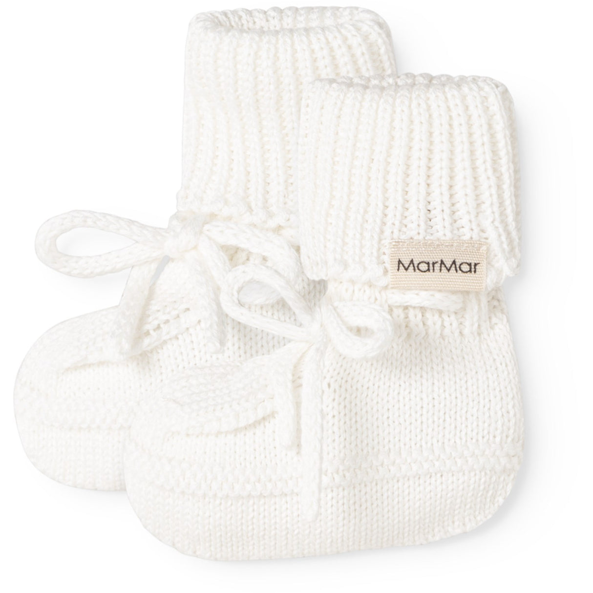 MarMar Modal Mix Links-Links Gentle White Abootie Strikket Booties