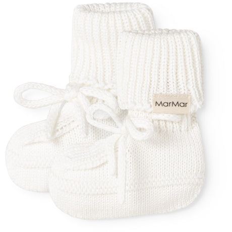 MarMar Modal Mix Links-Links Gentle White Abootie Strikket Booties