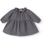 MarMar Cotton Seersucker Pigeon Blue Check Dawson Frill Kjole
