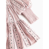 MarMar Light Embroidery Dusty Purple Bloom Dela Kjole