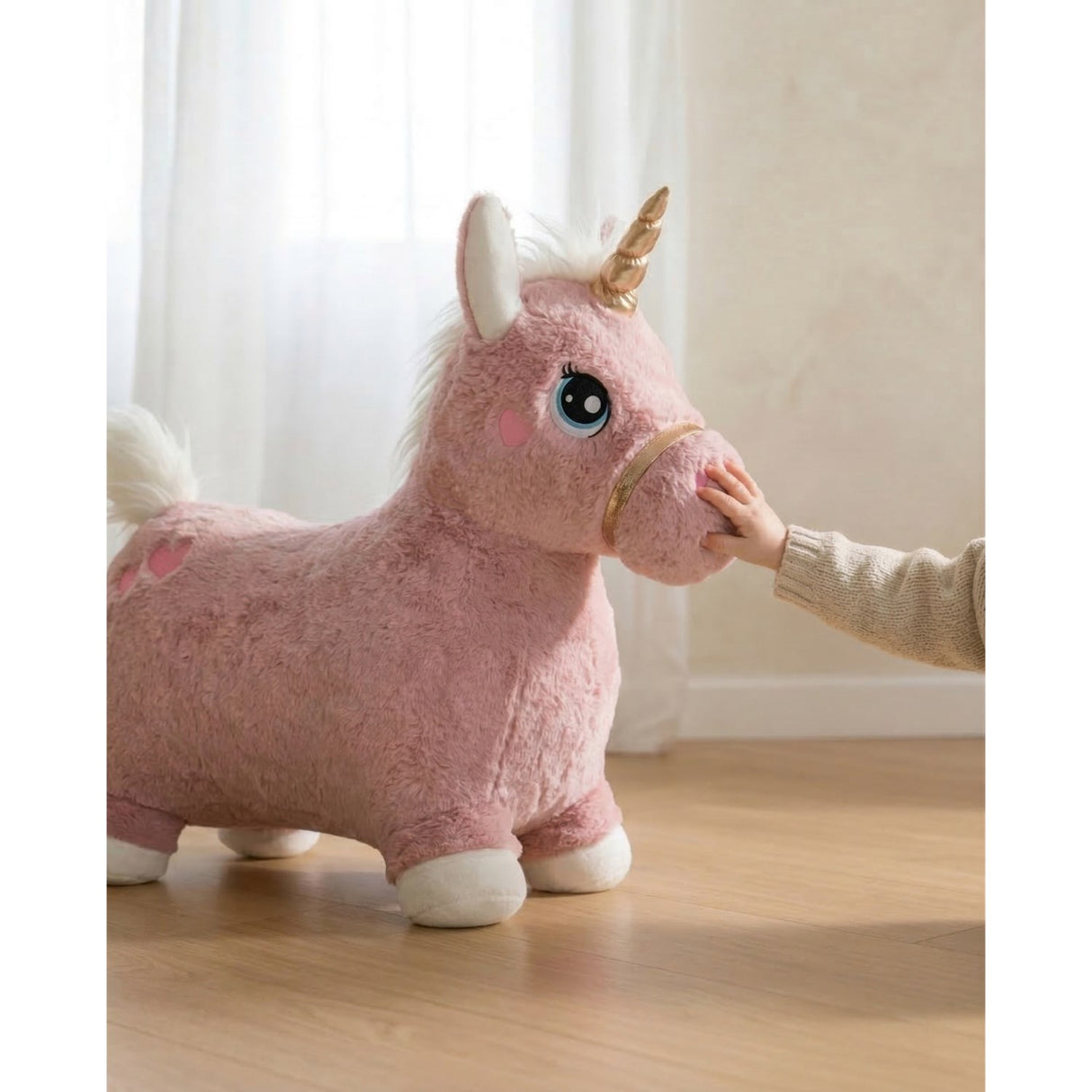 KREA® Hop & Bounce Plysenhjørning Rose