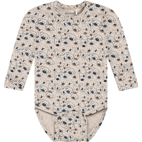 Minymo Beige Melange Body Ls Aop