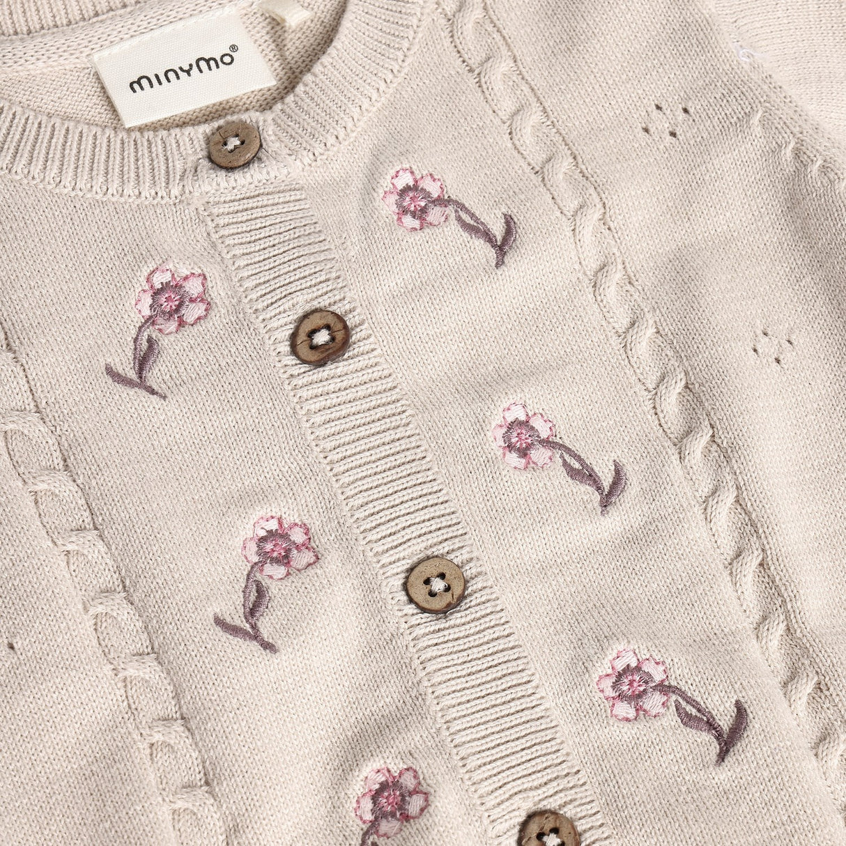Minymo Pink Tint Cardigan Strikk