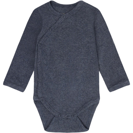 FIXONI Vintage Indigo Melange Omslags Body Ls Melange Rib