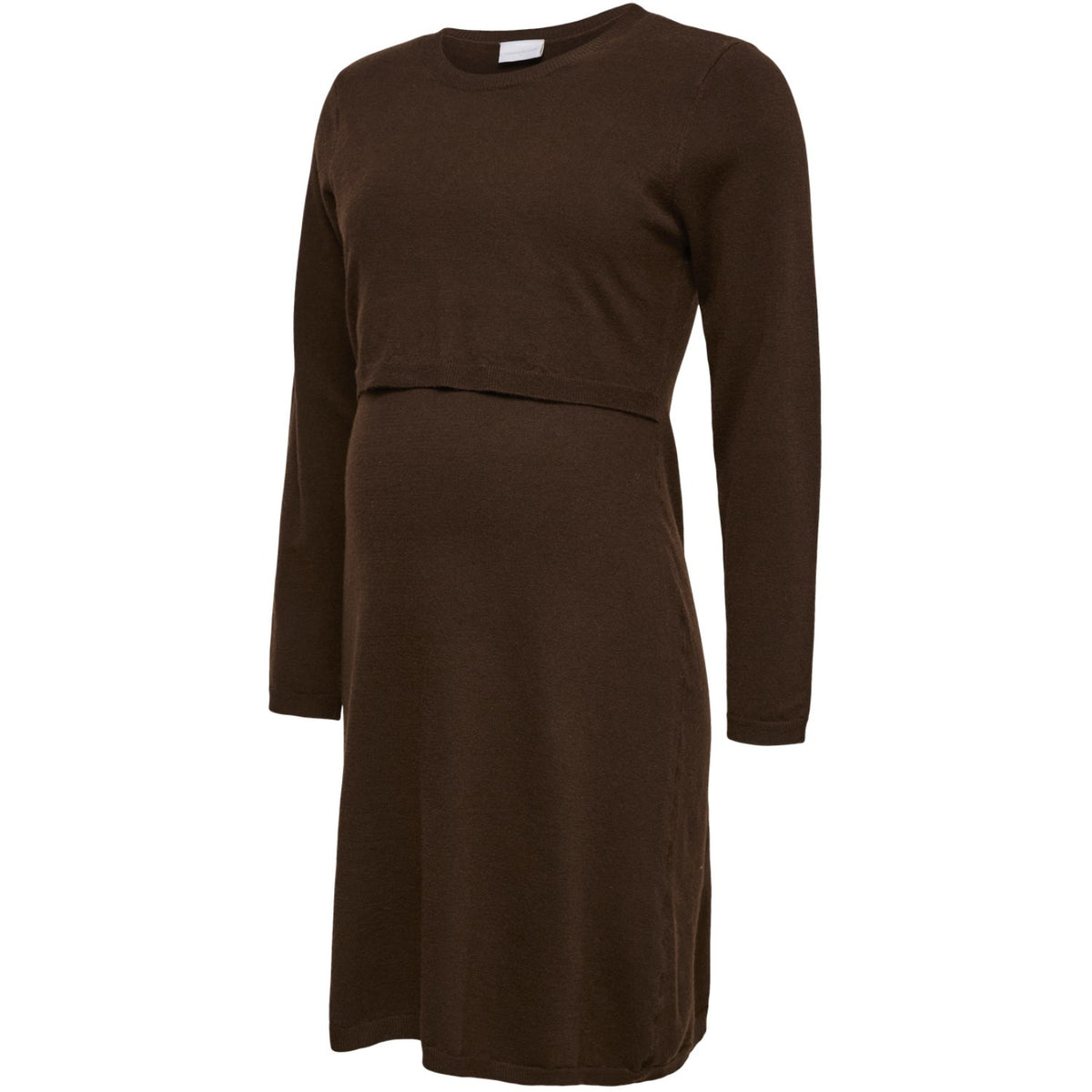 Mama;licious Chocolate Torte Mlmari Solid June Ls Strikk Dres 2F