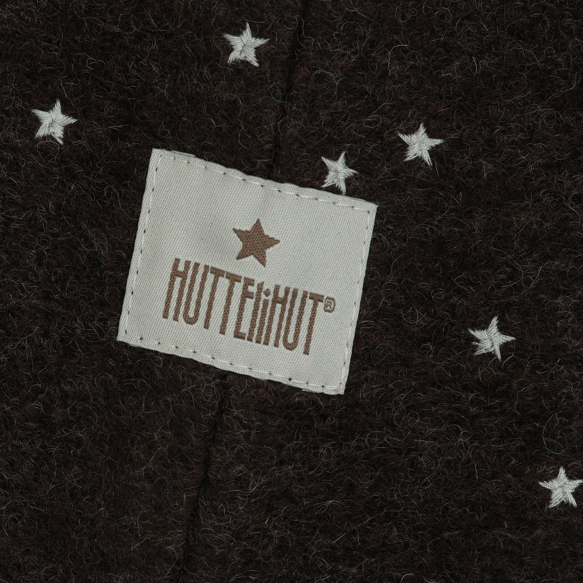 Huttelihut Dark Brown Melange Elefantlue Emb. Ull