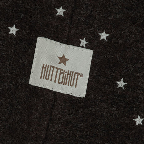 Huttelihut Dark Brown Melange Elefantlue Emb. Ull