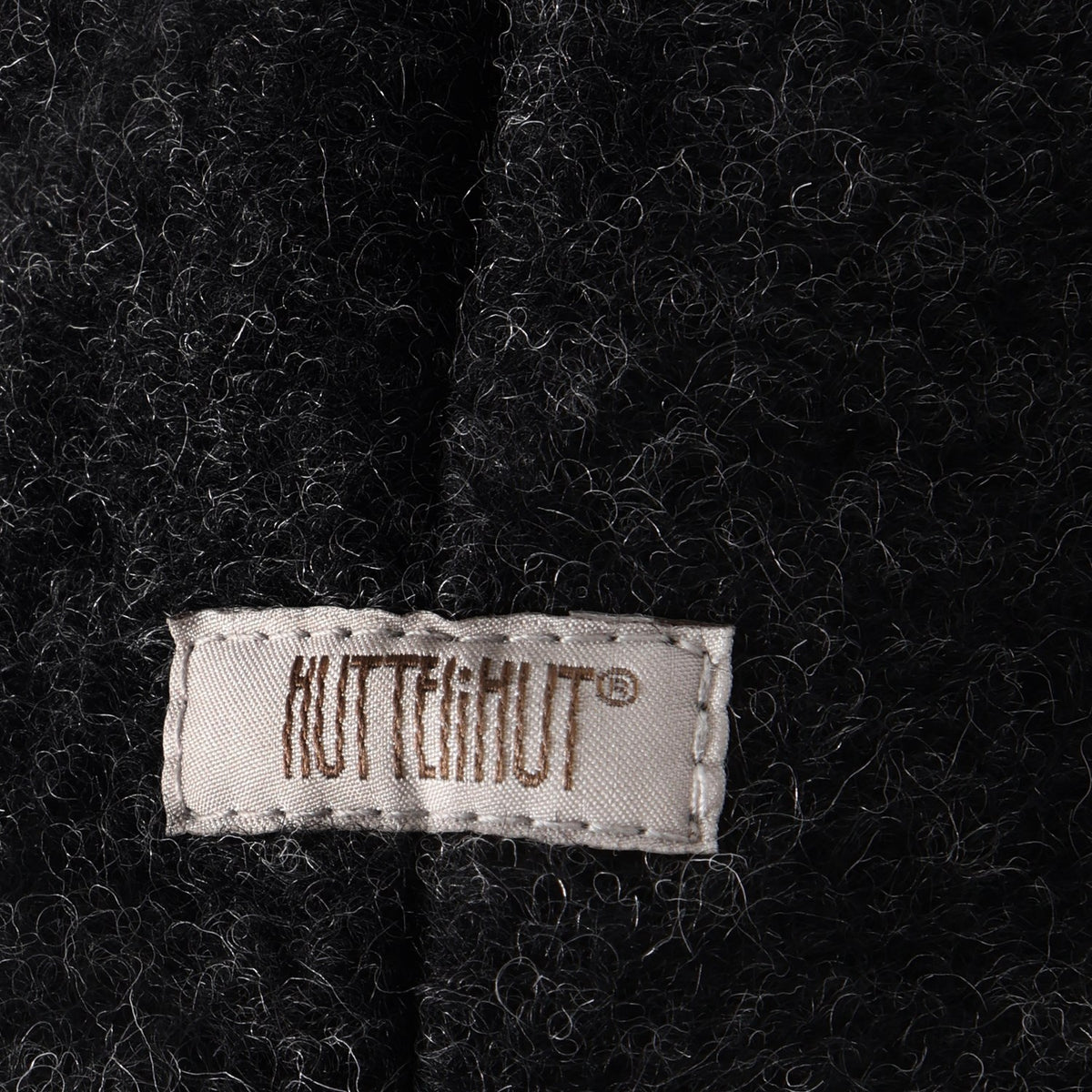 Huttelihut Dark Grey Melange Bonnet Ull Alpaca Pompom