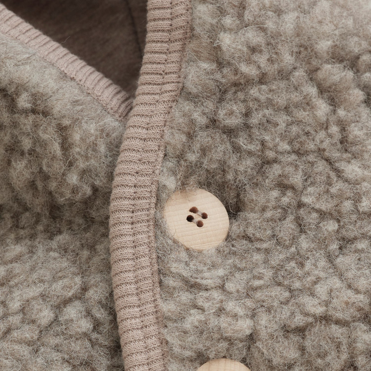Huttelihut Camel Melange Jakke Pixie Ull Teddybjørn M/ Lin