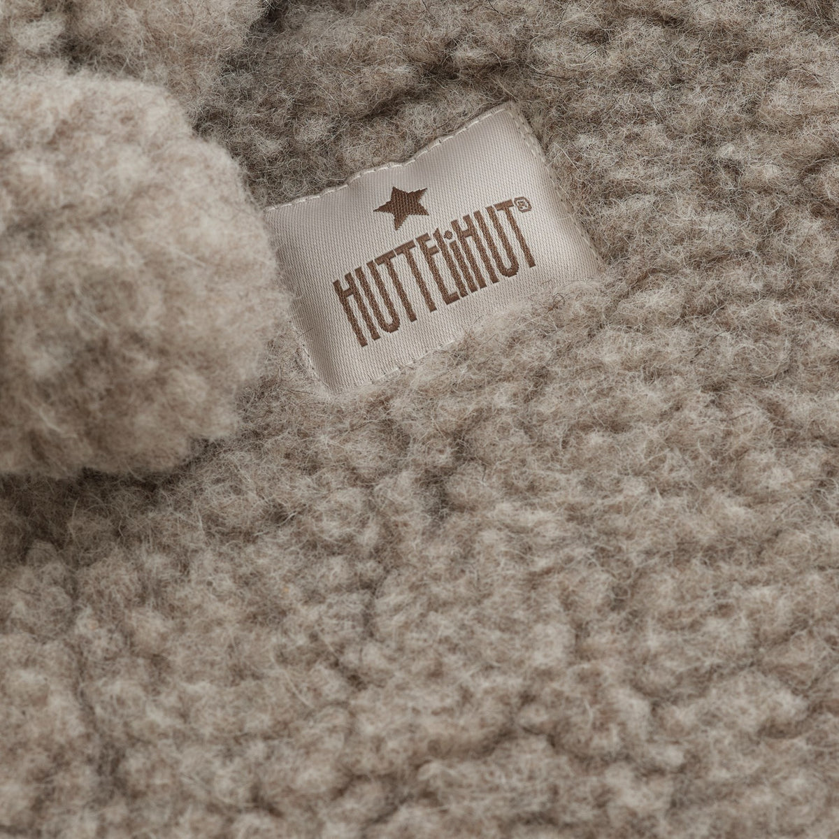 Huttelihut Camel Melange Jakke Pixie Ull Teddybjørn M/ Lin