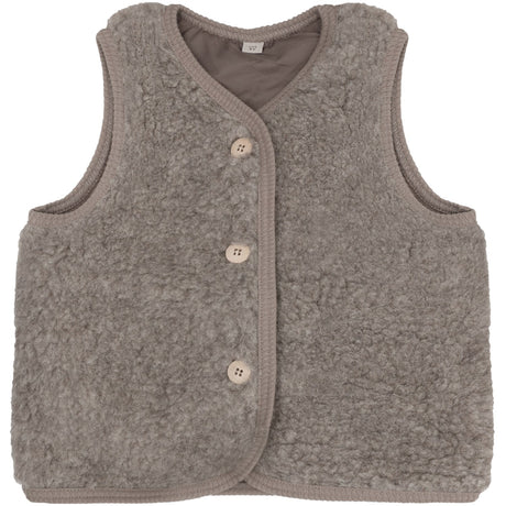 Huttelihut Camel Melange Vest Ull Teddybjørn M/ Lining