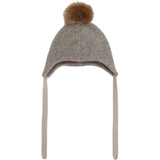 Huttelihut Camel Melange Bonnet Ull Alpaca Pompom