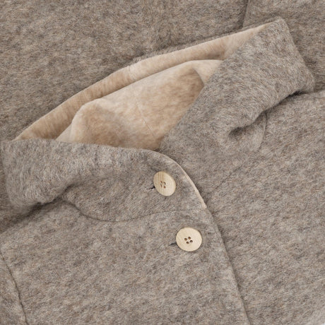 Huttelihut Camel Melange Frakk Hette Ull M/ Lining