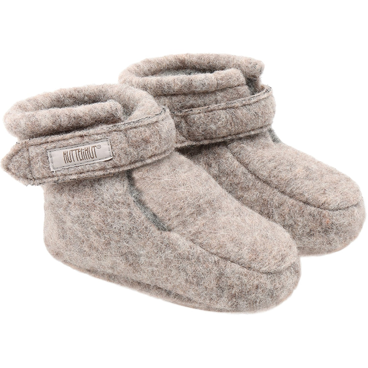 Huttelihut Camel Melange Støvler Ull M/ Borrelås