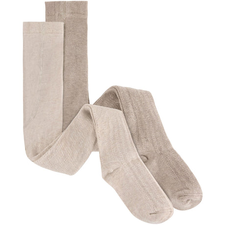 Huttelihut Camel Melange Ull Stockings 2-Pakning