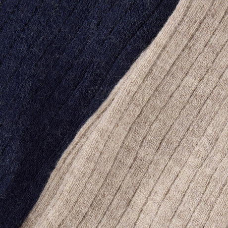Huttelihut Dark Navy Ull Rib Stockings 2-Pakning