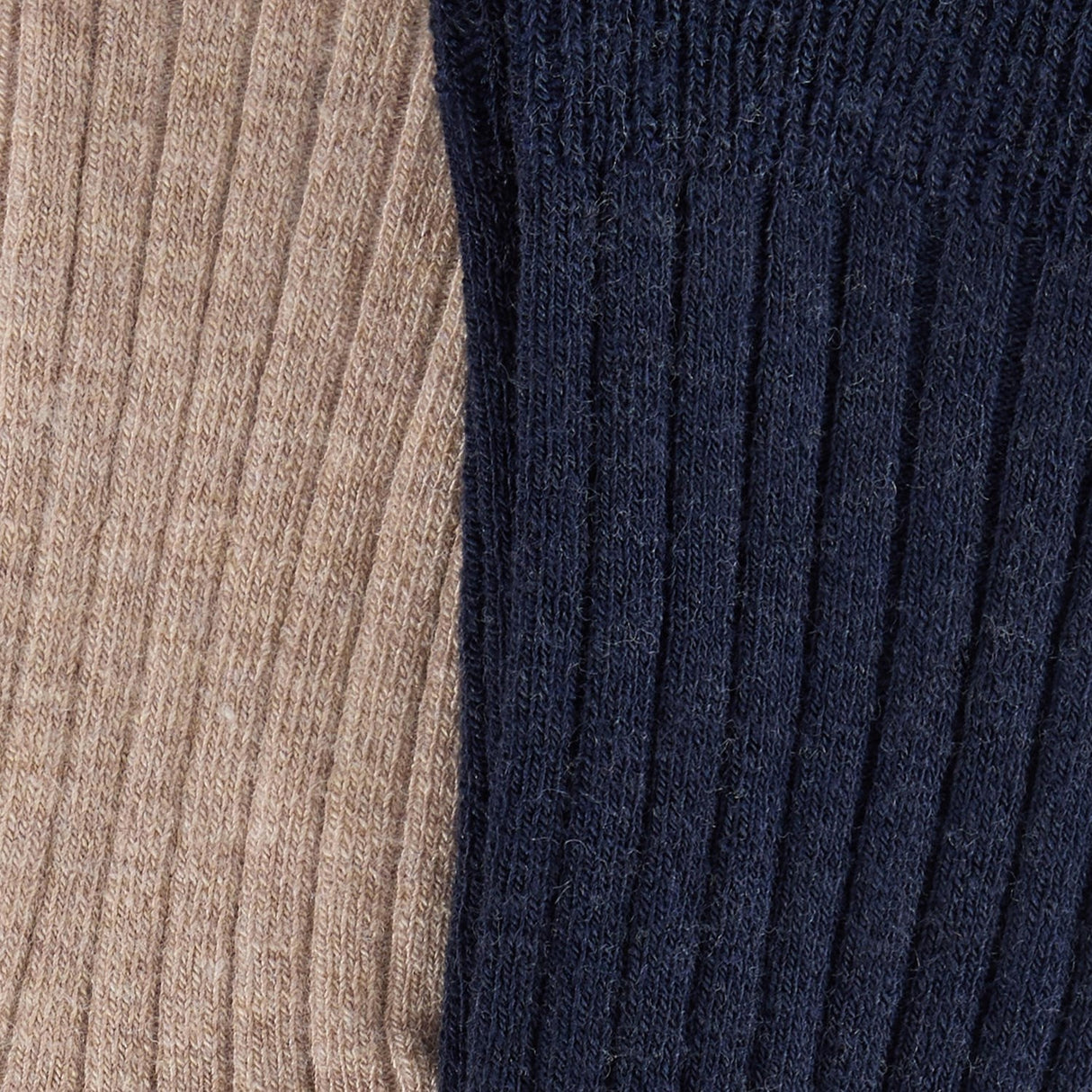 Huttelihut Dark Navy Ull Rib Strømper 2-Pakning