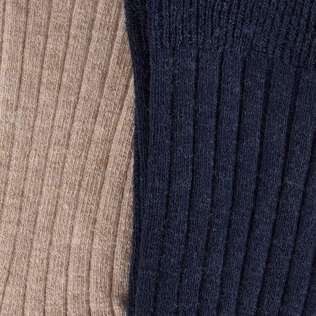 Huttelihut Dark Navy Ull Rib Strømper 2-Pakning