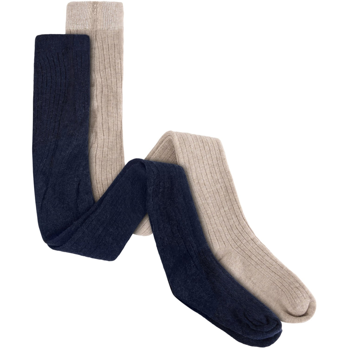 Huttelihut Dark Navy Ull Rib Stockings 2-Pakning