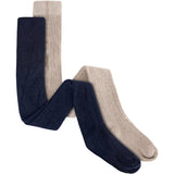 Huttelihut Dark Navy Ull Rib Stockings 2-Pakning